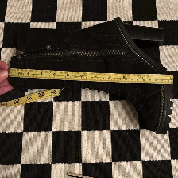 True religion black suede boots. Size 6.5. Zippers, buckles laces. Punk rock - Picture 13 of 16